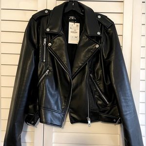 Zara Faux Leather Biker Jacket - Brand New
